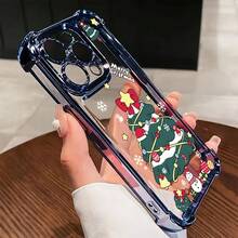 Exquisita Funda de Teléfono de Navidad Adecuada para 17, 16e, 16, 15, 14, 13, 12, 11,, Pro, X, XR, XSMAX, 8, Plus - Funda Trasera de Goma Suave Transparente a Prueba de Golpes, Accesorios de Teléfono de Vacaciones, Funda de Teléfono Transparente, Diseño de Navidad, Tema de Decoración Festiva, Textura Suave Transparente, Material a Prueba de Golpes, Compradores de Navidad, Usuarios de, Temporada de Vacaciones - Colores mixtos - Ver 1