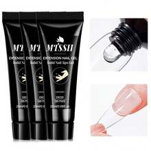 Mtssii 3 Bottle3 20ml Solid Nail Glue Nail Tips Gel For Press On Nails, Adhesive 3in 1 Nail Gel For Fake Nails, Super Strong Acrylic Nail Gel For Manicure Extension, False Nails Adhesive Glue Long Lasting - Clear - View 2