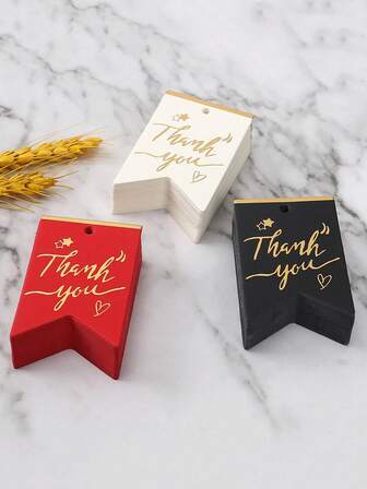 100pcs Thank You Kraft Paper Gift Wrapping Tags - Vintage Hanging Labels For Wedding, Birthday, Diy Crafts, And Home Gift Packaging Decorations