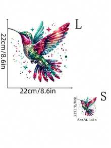 1/2/3 件彩色闪光蜂鸟熨烫补丁 - 可水洗塑料贴花，适用于 DIY T 恤、连帽衫、牛仔裤、背包、手提包、枕头和复古帽 - 鲜艳的多色节日装饰贴纸，DIY 服装装饰 | 闪光细节 | 可水洗补丁 - 彩色 - 查看 13