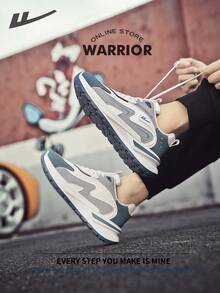 Warrior Comfortable Street Style Thick Soled Men's Shoes Autumn And Winter Comfortable Running Shoes Modest Style Casual Yet Sleek Sneakers Applicable Throughout The Year Wear-Resisting All-Day Wear Training Sneakers