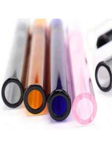 1pc Solid Color Glass Pipe, Made Of High Borosilicate Glass, Contracted Molding, High Transparency, Straight Glass Mouthpiece, Comes With 1 OG Style Straight Glass Mouthpiece And 1 Clear Glass Mouthpiece, Suitable For Daily Use.