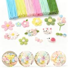 300/600/620 PCS Pipe Cleaners For Flowers, Pastel Chenille Stems With 20 Pcs Flower Stems, Macaroon Chenille Stems For Crafts, Pipe Cleaners Craft Set, Pipe Cleaners Bulk For Tulip, Rose, Lily, Sunflower, Pipe Cleaners, Multi-Colored, Flower Making Kit, Arts And Craft Supplies, Ideas For Art Project Activity, Craft Supplies Bulk For DIY Art And Craft Projects Creative Gift Wrapping Party Decorations(Macaron Series) - 彩色 - 查看 10