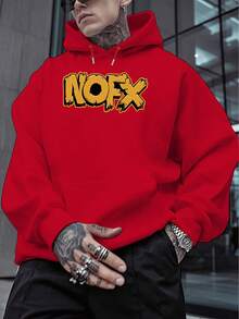 Sudadera con capucha para hombre de NOFX - Sudadera holgada, tela suave, prenda superior de estilo urbano, adecuada para otoño e invierno, regalo de moda para hombres - Ropa casual de uso diario, sudadera con capucha, ropa de otoño e invierno, estampado de letras grandes, ajuste cómodo, holgado - Negro - Ver 7