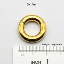 1 Piece Large Gauge Septum Clicker 10mm-2mm 12G Round Smooth 316L Stainless Steel Earplugs Piercing Single Hinged Clicker Segment Hoop Ring Big Nose Piercing Punk Ear Expander Septum Piercing Segment Clicker Rings Earweight Body Jewelry - Gold Nose Ring - View 43