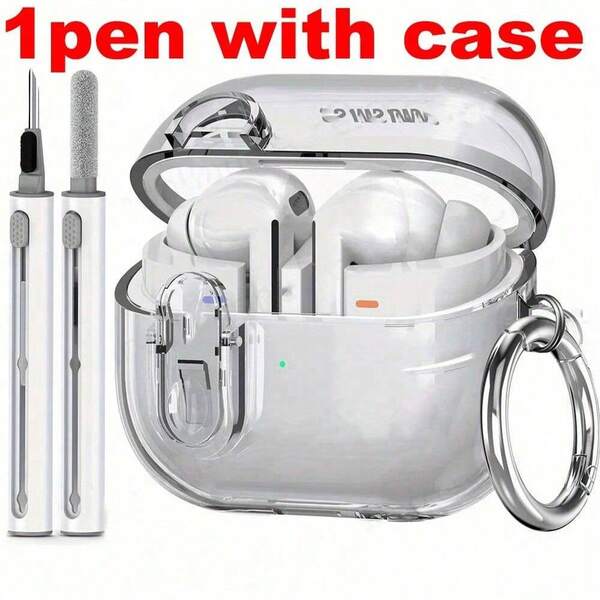 Transparent Lock Protective Case With Cleaning Kit Shell For Galaxy Buds 3/Galaxy Buds3 Pro For Galaxy Buds 3 3Pro Charging Cases