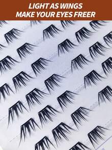 60 piezas de pestañas postizas sin pegamento, pestañas en racimo individuales, naturales y gruesas para el maquillaje de ojos de Año Nuevo, sin irritación - C - Ver 5