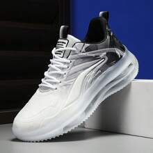 男士时尚透气轻便休闲运动鞋，网眼渐变百搭时尚运动鞋，跑步和散步 - 灰色 - 查看 4