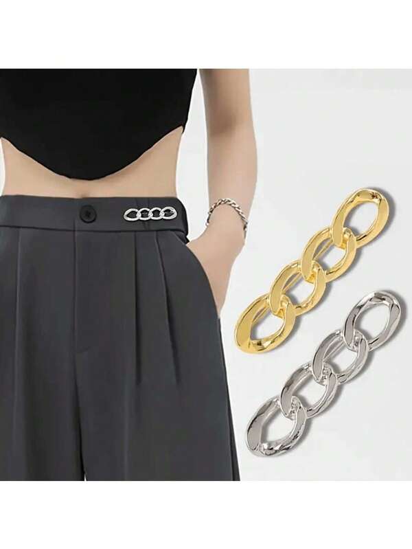 Multifunctional Detachable Metal Waist Clip, Suitable For Pants, Jeans, Fashionable Adjustable Belt Buckle Clip, No Need To Sew To Tighten The Waistline, Prevent Escape, Also Suitable For Dress Cuffs And Skirts