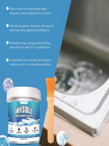 Transparent Waterproof Sealant - Quick Leak Sealing, Indoor/Outdoor Use, Forms Transparent Film, Waterproof & Durable, No Need To Break Tiles, Solves Leakage Issues In Kitchen/Bathroom/Window Sills/Walls, Suitable For Toilet & Tile Gaps, Tile Gaps Leakage, Window Sill & Balcony Leakage, Exterior Wall Waterproofing & Leak Repair, Floor Drain Edge Leakage, Bathroom Floor Gaps