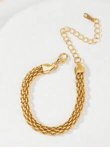 Set de 5 piezas de pulseras de cadena trenzada, de serpiente y con cuentas, de material de aleación de zinc resistente al agua y al desgaste, perfecto para uso diario, vestimenta de fiesta y como regalo (no usar durante el ejercicio o el baño)