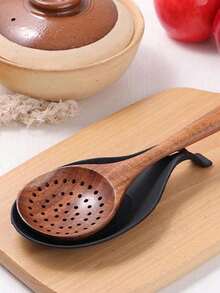 2pcs Spoon Holder Easy-To-Clean Insulated Spoon Rest,Kitchen,Christmas Gift - Black - View 5