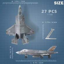 塑料比例模型套件飞机坦克微缩飞机SU-57战斗机M1A2坦克T-14豹式坦克玩具返校礼物男孩儿童玩具模型生日礼物积木套装 - 彩色 - 查看 10