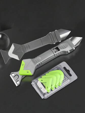 Silicone Caulking Tool Kit - Multi-Functional Caulk Gun + Tape Dispenser + Corner Scraper ▏Sealant Removal/Organizing/Renewal All-In-One ▏For Kitchen/Bathroom/Sink