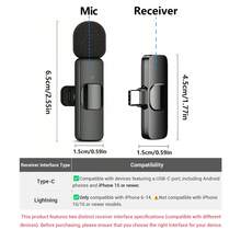 HITOZON Professional Wireless Lavalier Microphone Compatible With Iphone/Android Phones,Cordless Omnidirectional Condenser Recording Mic For Video/Audio/Vlog Recording,Wireless Mic For Teaching, Interviews, Live Streaming