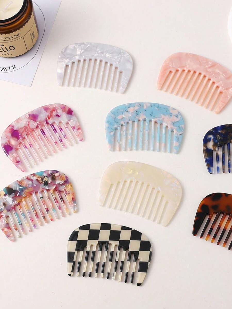 1pc Classic Vintage Small Makeup Comb, Sweet Cute Portable Pocket Size For Women Daily Grooming ,Comb Hair ,Hair Styling Tools - 彩色 - 查看 1