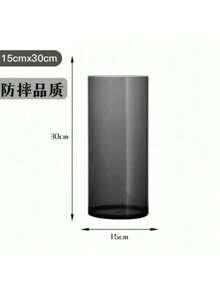 亚克力花瓶，高透明度直筒亚克力材质，可用作花瓶和鱼缸，家居厨房婚礼装饰摆件，不易碎塑料花瓶 - 無色 - 查看 6