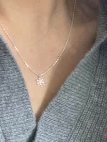 1件锆石雪花项链，圣诞雪花锁骨链，秋冬促销，优雅百搭，适合日常作为圣诞礼物 - 1 - 查看 4