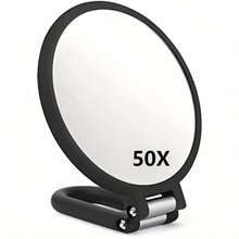 1pc 50X/40X/30X Handheld Magnifier, Double-Sided Mirror + Tweezers, 1X/40X Zoom, 360° Adjustable Handle, Foldable Travel Makeup Mirror, Handheld & Stand Design, Portable For Travel, Suitable For Daily Makeup, Shaving, Eyebrow Grooming, Great Gift - Multicolor - View 35