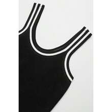 Alo Yoga Tennis Club Sweater Knit Tank - Black/Ivory |  | Pilates Set - Black/Ivory - View 5