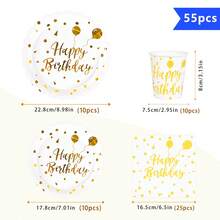 1 Set Of Disposable Plates, Napkins And Cups With Yellow Flower Petal Shaped Balloons On White Background, Suitable For 10 Guests, Disposable Paper Plates Party Supplies For Birthday, Wedding, Party, Family Picnic - Multicolor - View 2