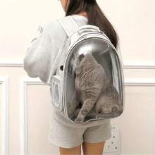 Cat Backpack Carriers, Dog Backpack, Pet Backpack For Small Cats Puppies Dogs Bunny, Airline-Approved Ventilate Transparent Bubble Backpack For Travel And Outdoor - 灰色 - 查看 1