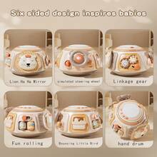 1个婴儿卡通狮子拍手鼓多功能声光音乐早教玩具，适合日常使用 - 彩色 - 查看 7