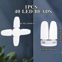 1/2/4pcs LED Bulb Ceiling Fan Blade Timing Light, AC85-265V 28W Foldable LED Bulb Ceiling Light, Suitable For Warehouse, Factory, Home, Bar, Restaurant And Hotel Decoration - MIME Leaf Light - View 13