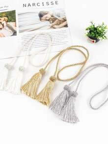 Prendedores de cortina decorativos com borlas, ideais para sala de estar, quarto, escritório e decoração de casa. - Multicolorido - Ver 7