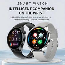 最新时尚科技设计商务运动超大1.5英寸屏幕，多种颜色和材质表带可选，全触控屏户外运动智能手表，男女通用，支持无线通话、来电提醒/拒接、消息通知、计步器、无线音乐播放、多种运动模式，适合作为生日、节日、毕业、万圣节礼物送给情侣、长辈、朋友、同学。