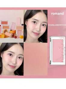 Rom&nd Romand BETTER THAN CHEEK C02 Blueberry Powder Blush, Matte Finish Blends Seamlessly Into Skin, Velvety Powder Texture Creates Gradient Makeup Effect, Warms Up Complexion, Waterproof And Oil-Free, Suitable For Dry Skin, 5-Second Quick Radiance, Brightens Eye Area, Gradient Embossed Compact, Includes Color Intensity Guide, Korean Makeup - C02 VIỆT QUẤT CHIP - Xem 5