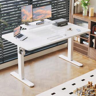 HOMALL Hegiht Adjustable Standing Desk With Monitor Stand & Splice Board, Sit Stand Home Office Desk