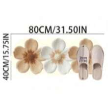 1 pezzo Tappeto decorativo asimmetrico a 3 fiori, decorazione per camera da letto, tappetino piccolo, tappeto per soggiorno, lavabile, tappeto in peluche spesso, adatto per autunno/inverno - Multicolore - Visualizzare 9