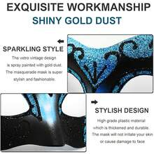 2pcs Lace Couple Masks, Masquerade Ball Masks, Bridal Costume Eye Masks, Venetian Party Masks, Suitable For Valentine's Day, Christmas, New Year Party, Costume Party (Includes Artificial Feathers) - Multicolor - View 10