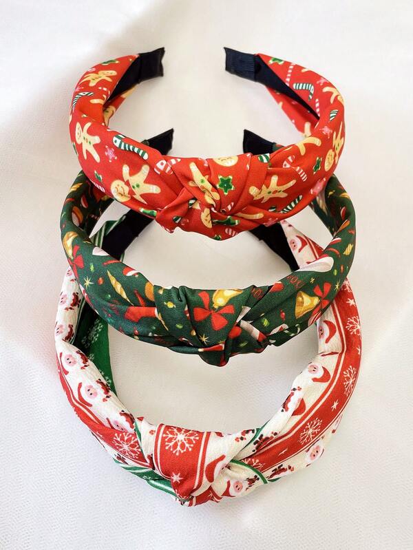 3 قطع/مجموعة شريط رأس مطاطي للنساء بطبعات رجل زنجبيل وسانتا كلوز وثلج، إكسسوارات رأس حلوة للارتداء اليومي وحفلات عيد الميلاد، هدايا جوارب ، هدايا للنساء، هدايا عيد الميلاد، إكسسوارات شعر، إكسسوارات للنساء، هدايا جوارب للبالغين، إكسسوارات شعر للمناسبات الخاصة، إكسسوارات شعر ، أفكار هدايا للنساء، هدايا جوارب للجمال