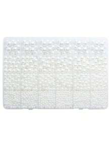 1 Hộp 1.840 hạt ngọc trai giả màu trắng, hộp đựng 24 ngăn, kích thước 4-10mm, thích hợp để may quần áo, làm trang sức thời trang nữ thủ công DIY. - trắng - Xem 3