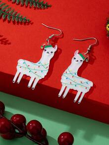 Women's Holiday Party Drop Earrings, Sparkling Christmas Earrings For Women, Alloy Christmas Gift For Her