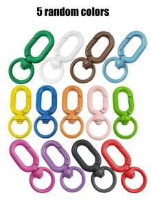 Hebilla oval de metal de moda, se puede abrir como llavero, gancho para bolso, clip de extensión, hebilla para cadena de perro, accesorios de equipaje, hebilla para senderismo, muy adecuada para usar mientras se viaja, accesorios de viaje, adecuada para correas de billetera, llaves, manualidades, ganchos, accesorios DIY - Multicolor - Ver 11