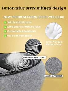 1 Memory Foam U-Shaped Pillow, Neck Pillow, Travel Pillow, Solid Color, Breathable Mesh Fabric, Built-In Storage Bag, Ergonomic Design, 360 ° Surround Support, Detachable Cleaning, Essential For Business Travel Such As Flying, Camping Nap Tool - Multicolor - View 7