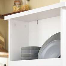 SoBuy FWT17-W, Kitchen Dining Table, Bar Table Coffee Table With 3-Tier Storage Rack, White - White - View 9