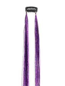 亮片发夹 - 20英寸时尚闪亮亮片，合成直发接发，耐热闪亮仙女发饰，适合女性（粉色） - 彩色 - 查看 18