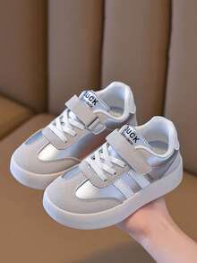 Zapatillas de lona para niños/niñas de primavera/otoño, zapatos casuales de suela blanda, versátiles, transpirables y cómodos, adecuados para deportes al aire correr en todas las estaciones - Plateado - Ver 2