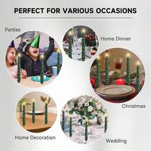 Christmas Tree Candle Gold Candlesticks - 10inches Unscented Tree Shaped Green Taper Candles Decorative Tapered Candles For Holiday Christmas Party Dinner Table, 2pcs{Inchcolor_nameinch:Inch2PCTREE-GOLDinch,Inchsize_nameinch:Inch10INCHinch} - 2PCTREE-GOLD - 查看 8