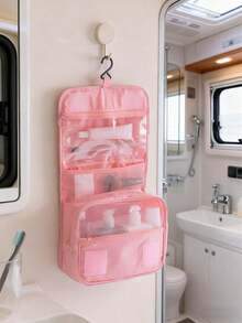 1pc Hanging Toiletry Bag, Portable Hanging Travel Organizer Bag, Large Capacity Multi-Pocket Makeup Bag For Men & Women, Business Travel Toiletry Bag, Father's Day Gift, Fits Full Size Toiletries, Cosmetic Bag, Makeup Bag