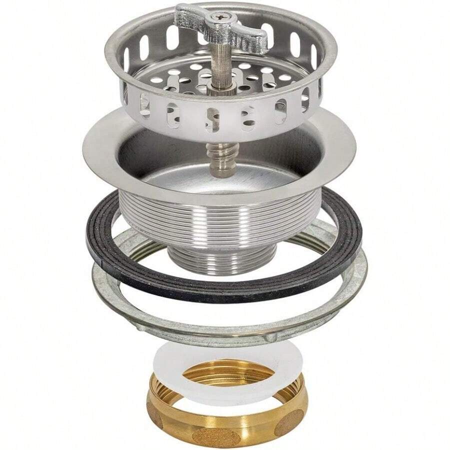 DrainsEZ-FLO 30009 Colador de fregadero de cocina de acero inoxidable con tuerca de junta deslizante fundida giro y sellado apertura de 3-1/2 pulgadas a 4 pulgadas acero inoxidable con tuerca deslizante de latón 2.8 x 4.5 x 4.5" Acero inoxidableDrains - acero inoxidable - Ver 1