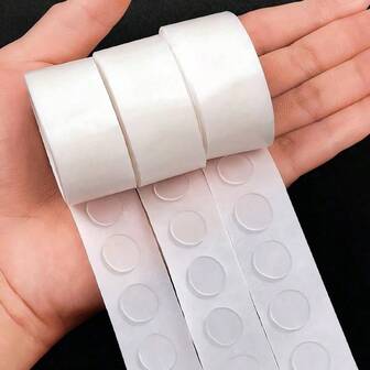 3 rollos de 100 piezas/rollo Puntos adhesivos transparentes para globos, pegatinas de goma de doble cara ultra delgadas y removibles, adecuadas para decoración de bodas, cumpleaños, manualidades, suministros para fiestas, regreso a la escuela, Día de San Valentín