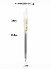 Bộ 2/5/10 bút bi trơn, bút bi trơn đơn giản kiểu bấm, ngòi 0.5mm, thích hợp cho văn phòng và công sở. - màu đen - Xem 6