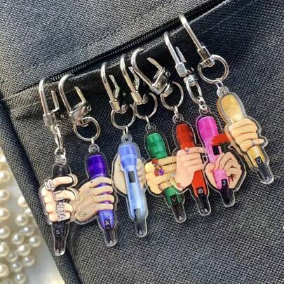 سلسلة مفاتيح زخرفية أكريليك الوجه، قلادة للحقيبة الظهر