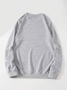 加大码男士圆领街头风卫衣，脑洞大开图案印花，优质趣味Emo风格图案，黑色运动卫衣，万圣节主题印花街头风卫衣，白色英文印花，黑色运动衫，复古男士卫衣，Y2K街头风，适合日常穿着 - 灰色 - 查看 4