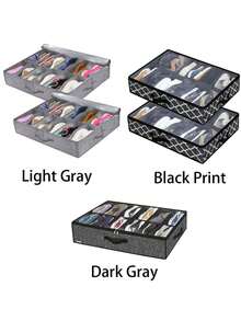 صندوق تخزين الأحذية تحت السرير قوي 1/2 قطعة، يمكن استخدامه للأحذية والنعال والكعب العالي وما إلى ذلك. يمكن استخدامه تحت السرير أو خزانة الأحذية، مع نافذة شفافة وتهوية جيدة